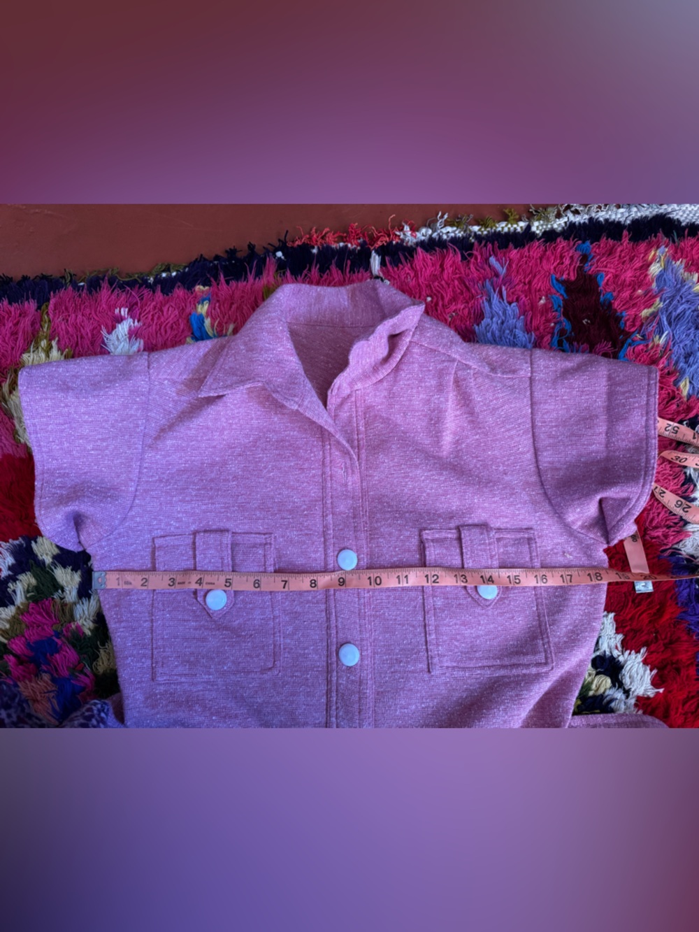 70s Vintage Dusty Rose Jumpsuit Sz M - Picture 7 of 10